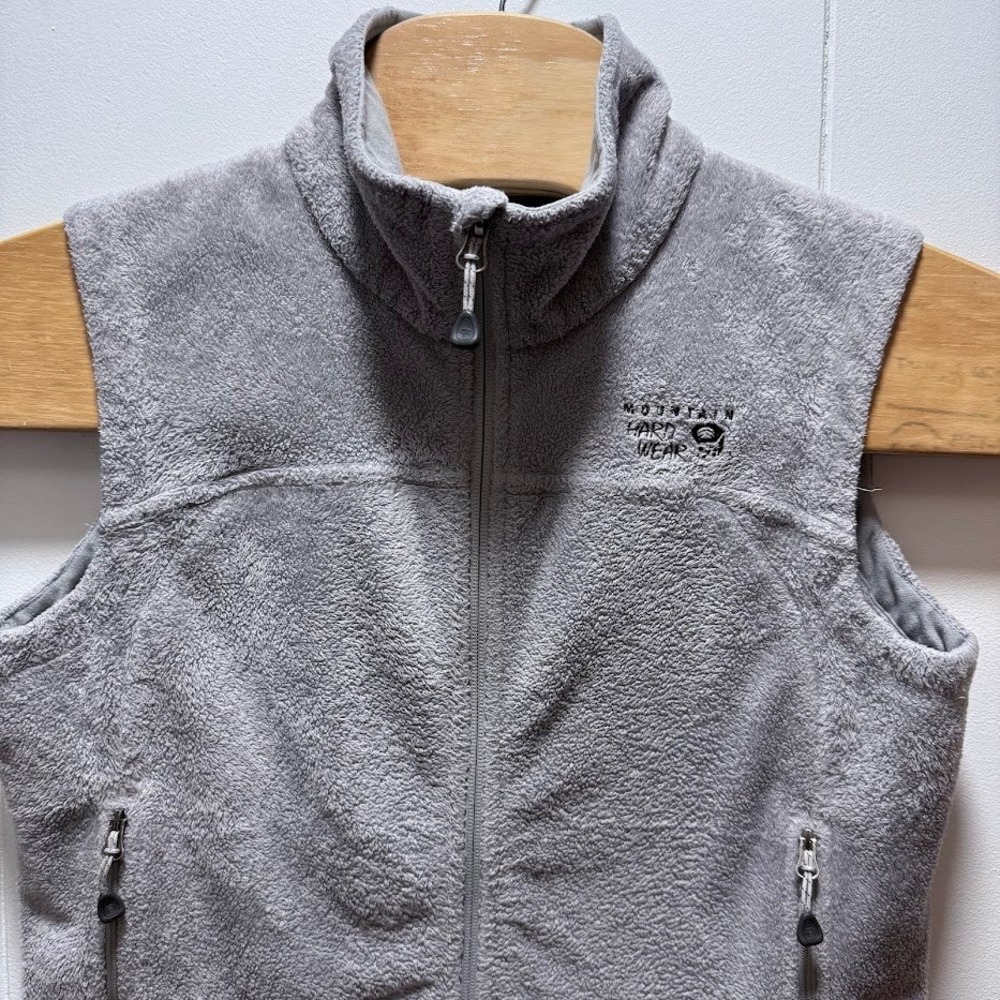 Mountain Hardwear Gray Fleece Vest Women's Small Full Zip‎ Pockets - Picture 2 of 7